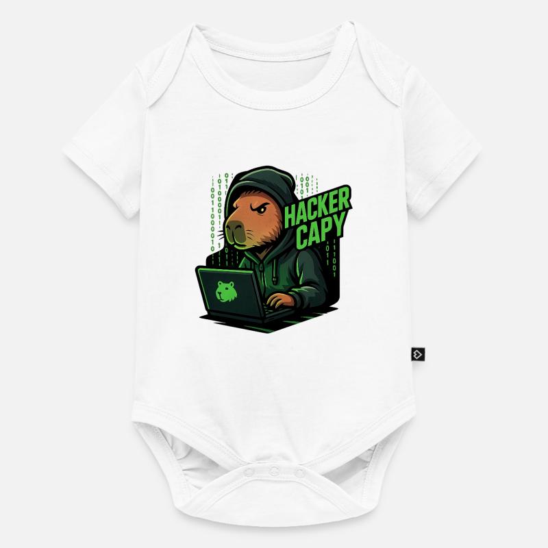 Hacker Capy – Cyber Capybara Tech - Body à manches courtes Premium Bébé - blanc