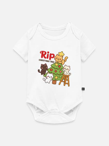RIP Weihnachtsbaum Katzen, Kätzchen - Baby Premium Kurzarmbody - Weiß