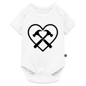 Marteaux Croisés Cœur Bricoleur Artisan Outils - Body à manches courtes Premium Bébé - blanc - Devant