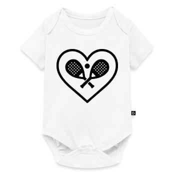 Padel Heart Crossed Rackets Sport Gift - Baby Premium short-sleeve bodysuit - white - Front