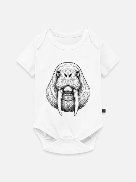 Walross - Baby Premium Kurzarmbody - Weiß
