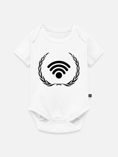 Wlan Internet Kranz - Baby Premium Kurzarmbody - Weiß