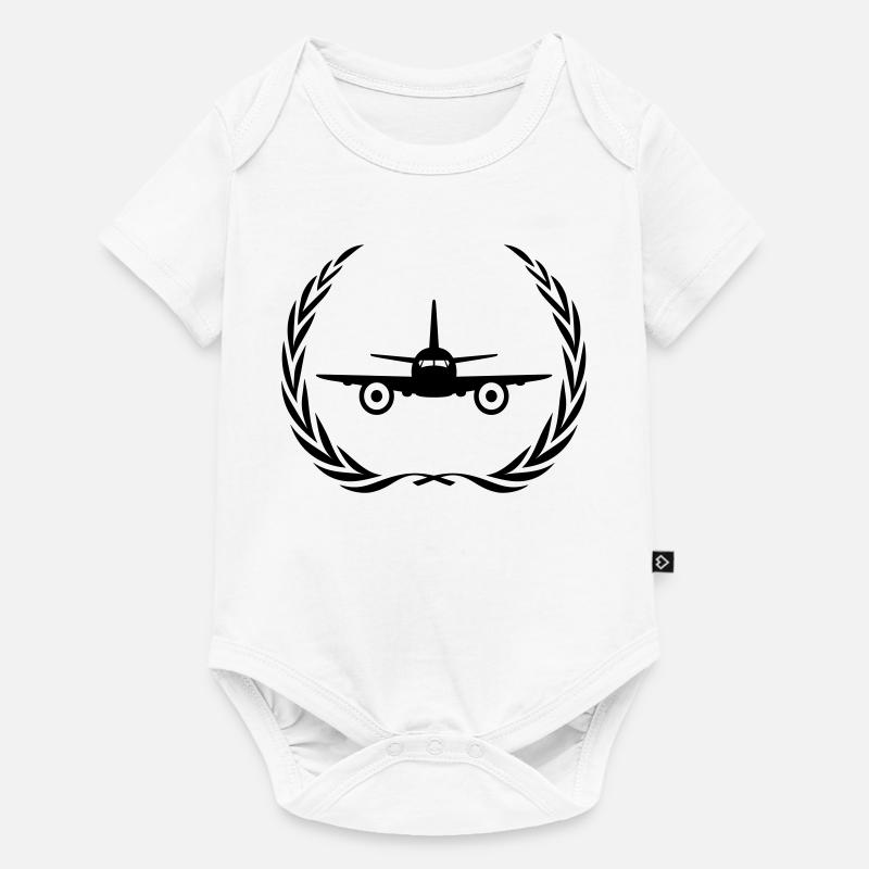 Couronne de symbole d’avion - Body à manches courtes Premium Bébé - blanc