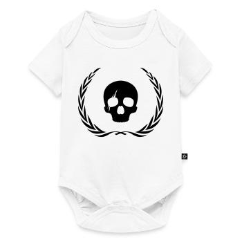 Couronne de crâne de squelette - Body à manches courtes Premium Bébé - blanc - Devant