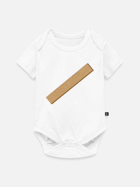 Rustikale Holzmaserung auf Holzplanke - Baby Premium Kurzarmbody - Weiß
