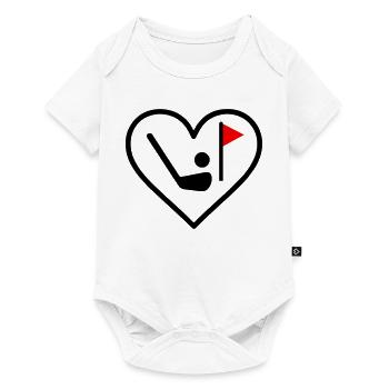 Golf Heart Club Ball Sports Gift - Baby Premium short-sleeve bodysuit - white - Front
