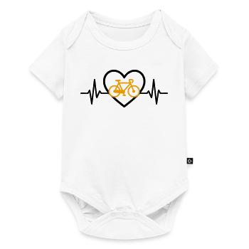 Cycling Heart Bicycle Passion Gift - Baby Premium short-sleeve bodysuit - white - Front