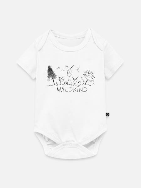 Waldkind Natur Sketch Kindergarten - Baby Premium Kurzarmbody - Weiß