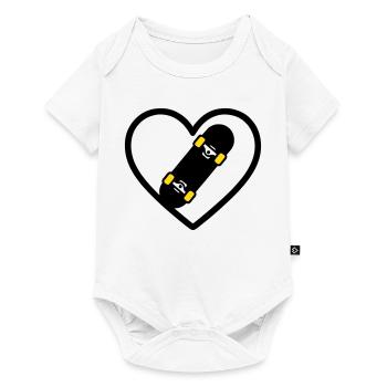 Skateboard Coeur Sport Street Passion - Body à manches courtes Premium Bébé - blanc - Devant