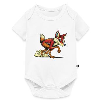Red Fox Cartoon Sprint - Baby Premium short-sleeve bodysuit - white - Front