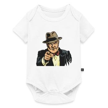 Pointing Gangster in Fedora - Baby Premium short-sleeve bodysuit - white - Front