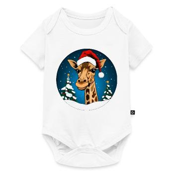 Santa Claus Giraffe - Baby Premium short-sleeve bodysuit - white - Front