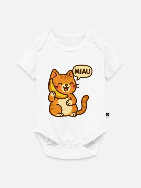 Telefonierende Katze - Baby Premium Kurzarmbody - Weiß