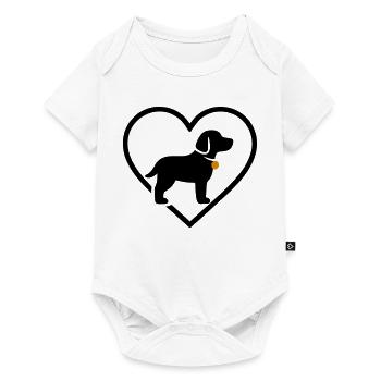 Dog Heart Silhouette Dog Lover Gift - Baby Premium short-sleeve bodysuit - white - Front