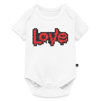 Pixel Art Text – LIEBE in roten Buchstaben - Baby Premium Kurzarmbody - Weiß - Vorne