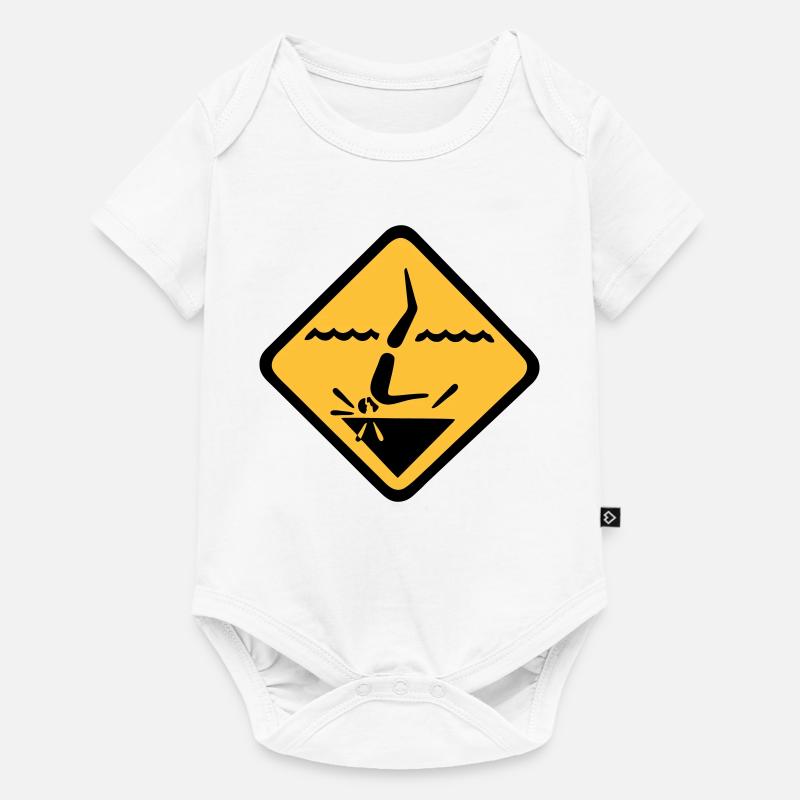Tauchen Schild Grafik - Baby Premium Kurzarmbody - Weiß