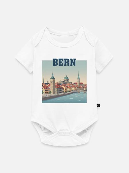 Bern Riverside-Stadtbild - Baby Premium Kurzarmbody - Weiß