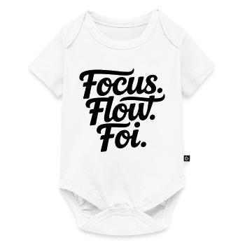 Focus Flow Fly Script - Body à manches courtes Premium Bébé - blanc - Devant