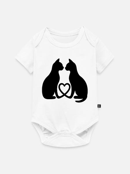 Katzenliebe - Baby Premium Kurzarmbody - Weiß
