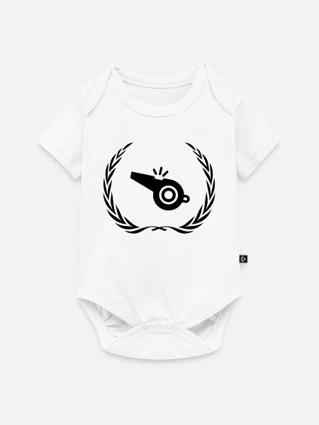 Trillerpfeife Pfeife Kranz - Baby Premium Kurzarmbody - Weiß