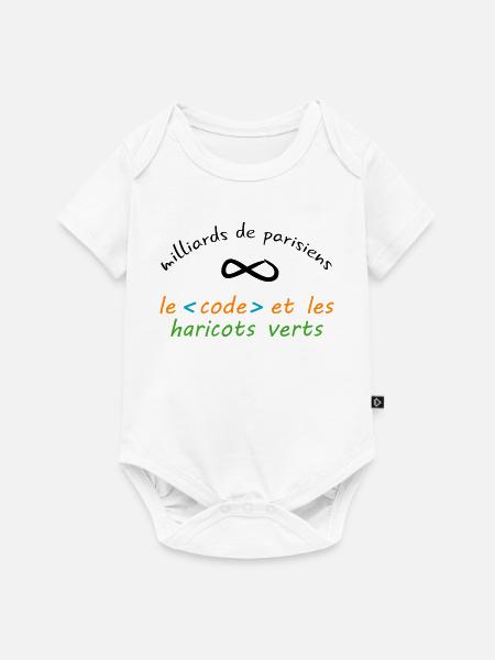 8_milliards_de_parisiens_le_code_et_les_haricot - Baby Premium Kurzarmbody - Weiß