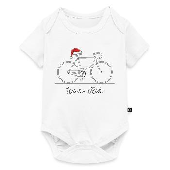 Winter Ride Bicycle Outline - Baby Premium short-sleeve bodysuit - white - Front