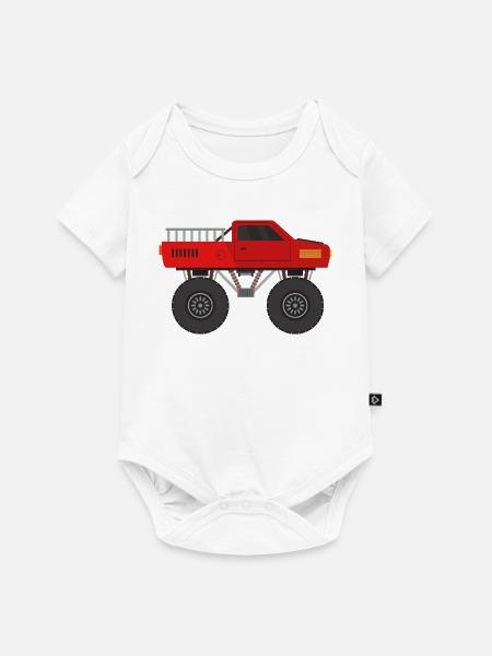 Monstertruck - Baby Premium Kurzarmbody - Weiß
