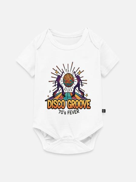 Disco Groove 70er Fever - Baby Premium Kurzarmbody - Weiß