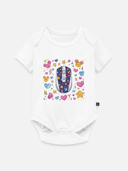Kawaii Maus Sternenzauber - Baby Premium Kurzarmbody - Weiß