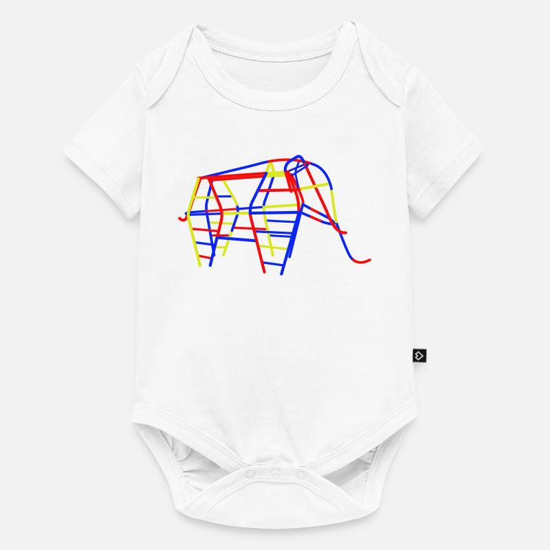 Éléphant grimpeur en RDA - Body à manches courtes Premium Bébé - blanc