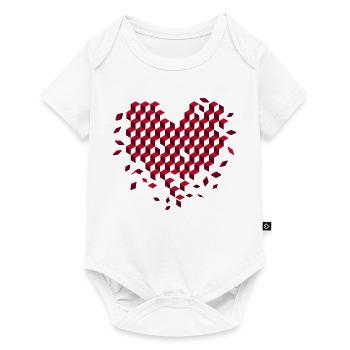 Geometric heart made of red cubes - Baby Premium short-sleeve bodysuit - white - Front
