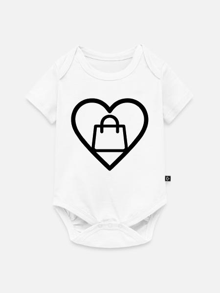 Herz + Shopping – Shopping-Liebhaber - Baby Premium Kurzarmbody - Weiß
