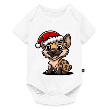 Hyäne Weihnachten - Baby Premium Kurzarmbody - Weiß - Vorne