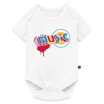 3D Music Lettering in Graffiti Style - Baby Premium short-sleeve bodysuit - white - Front