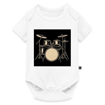 Black Silver Drumset Illustration - Baby Premium short-sleeve bodysuit - white - Front