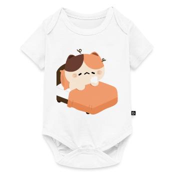 Sleepy Tortie Cat - Baby Premium short-sleeve bodysuit - white - Front
