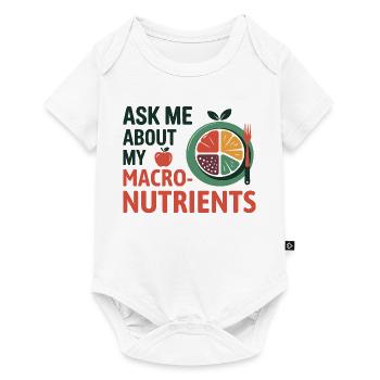 Frag mich nach meinem Makronährstoff-Ernährungsberater - Baby Premium Kurzarmbody - Weiß - Vorne