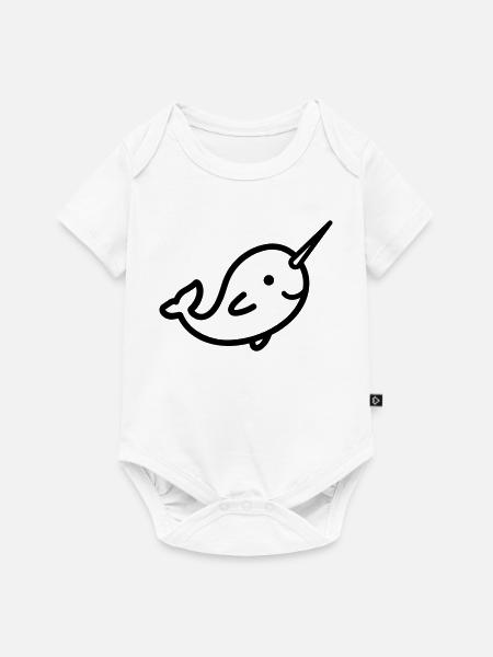 Narwal - Baby Premium Kurzarmbody - Weiß