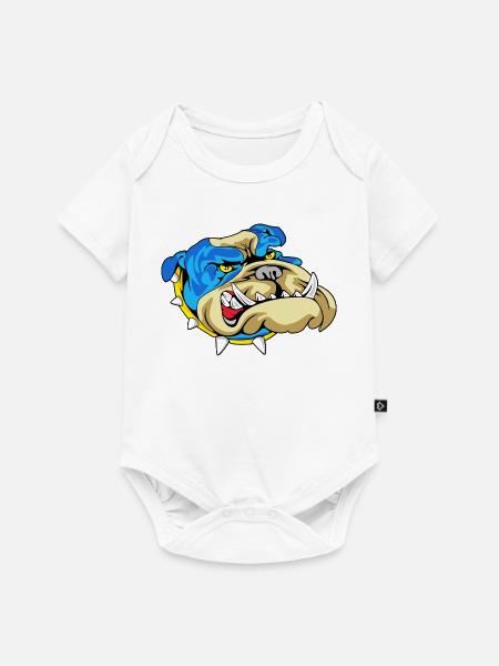 Blauer Bulldogge Knurren - Baby Premium Kurzarmbody - Weiß