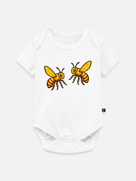 Leuchtende Honigbienen - Baby Premium Kurzarmbody - Weiß