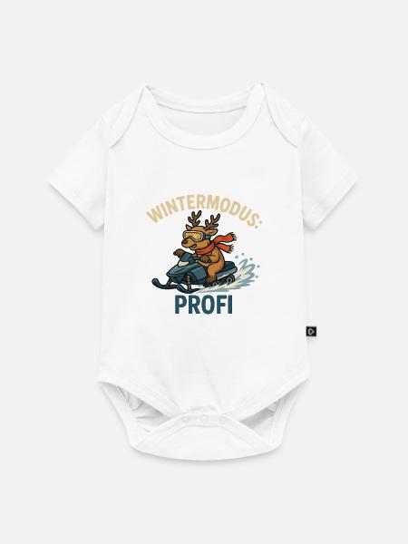 Wintermodus Profi - Baby Premium Kurzarmbody - Weiß
