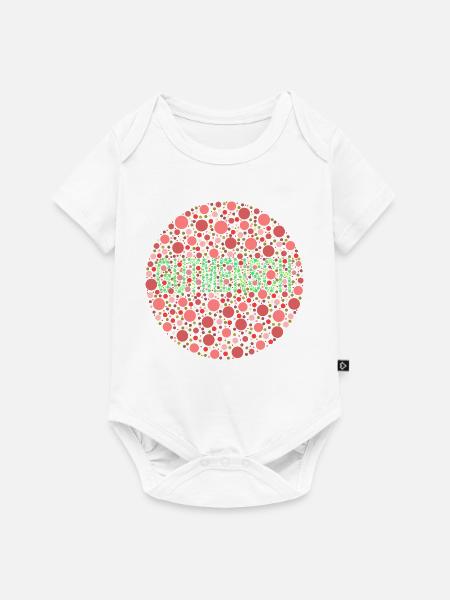 Farbtest Schrift - Baby Premium Kurzarmbody - Weiß