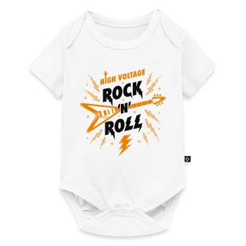 High Voltage Rock N Roll Guitar - Baby Premium short-sleeve bodysuit - white - Front