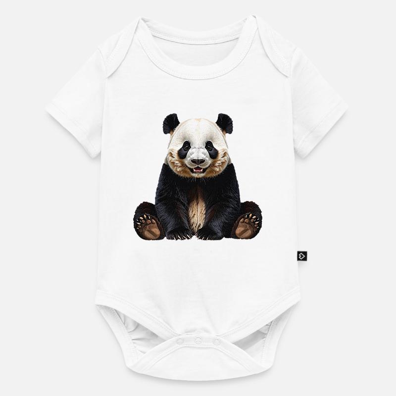 Panda - Body à manches courtes Premium Bébé - blanc