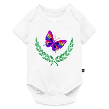 Butterfly in Green Laurel Wreath - Baby Premium short-sleeve bodysuit - white - Front