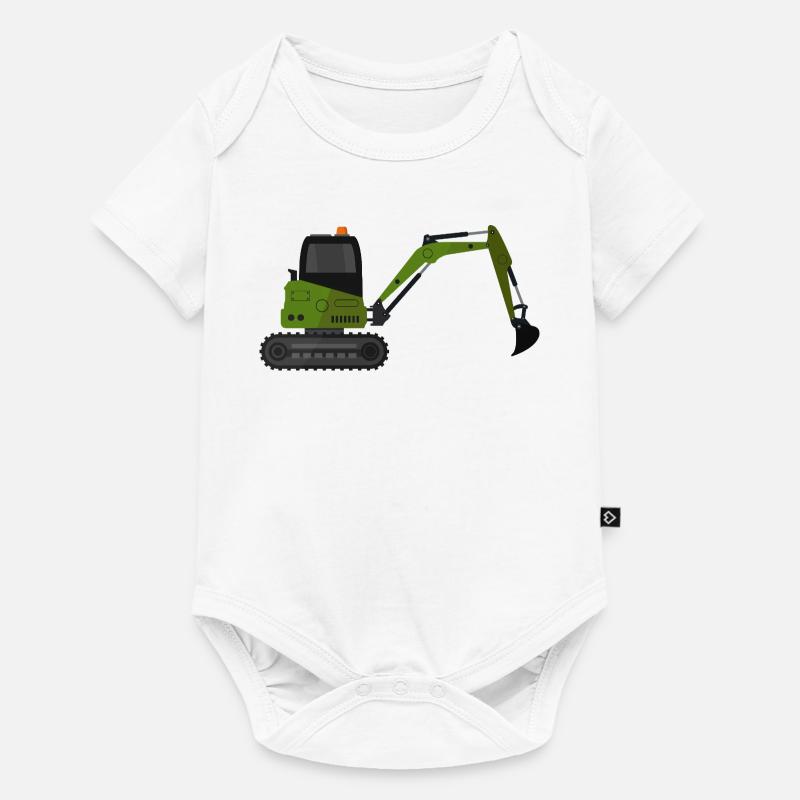 Bagger - Baby Premium Kurzarmbody - Weiß