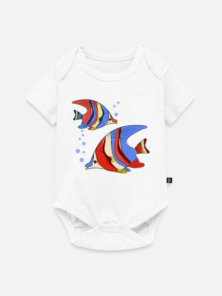 Fische - Baby Premium Kurzarmbody - Weiß