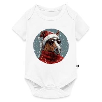 Noël de Noël cheval - Body à manches courtes Premium Bébé - blanc - Devant