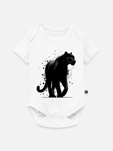 Eleganter Panther - Baby Premium Kurzarmbody - Weiß