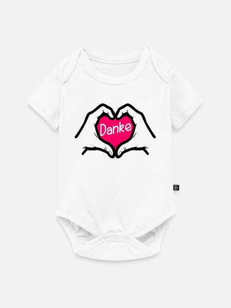 Dankeschön Danke HERZ - Baby Premium Kurzarmbody - Weiß